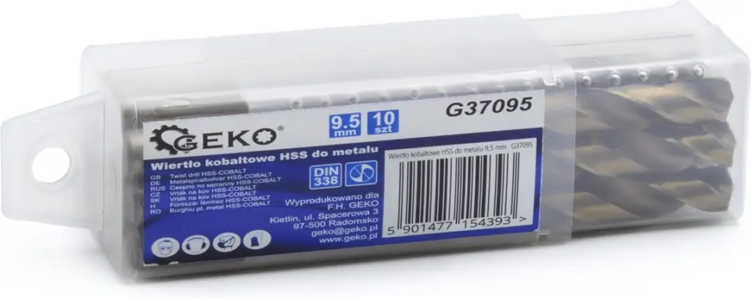 GEKO Metaalboor HSS M35 9,5 mm - 10 stuks - afbeelding 5 van 6