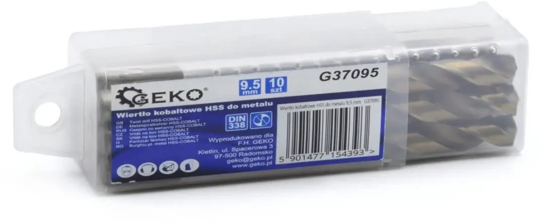 GEKO Metaalboor HSS M35 9,5 mm - 10 stuks - afbeelding 6 van 6