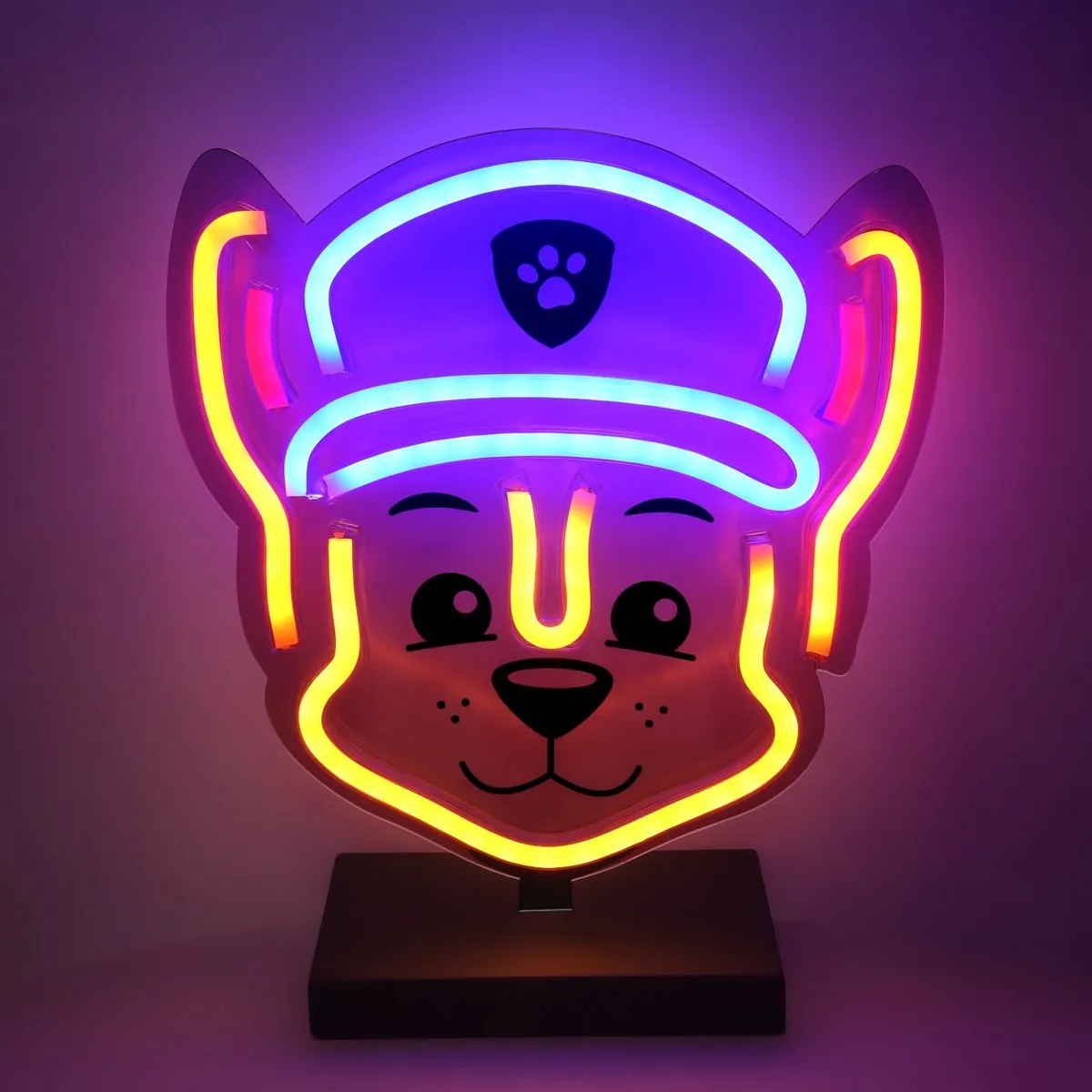 Nickelodeon Paw Patrol Neon LED Chase Tafellamp - RGBW - Beige/Bruin/Blauw