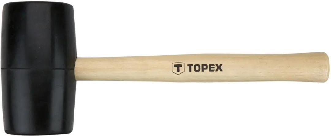 Topex Rubberen Hamer met Houten Steel - 680g - afbeelding 2 van 2