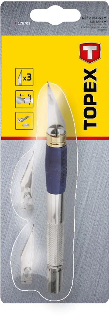Topex Modelmes - 3 Klingen - Blauw - afbeelding 2 van 2