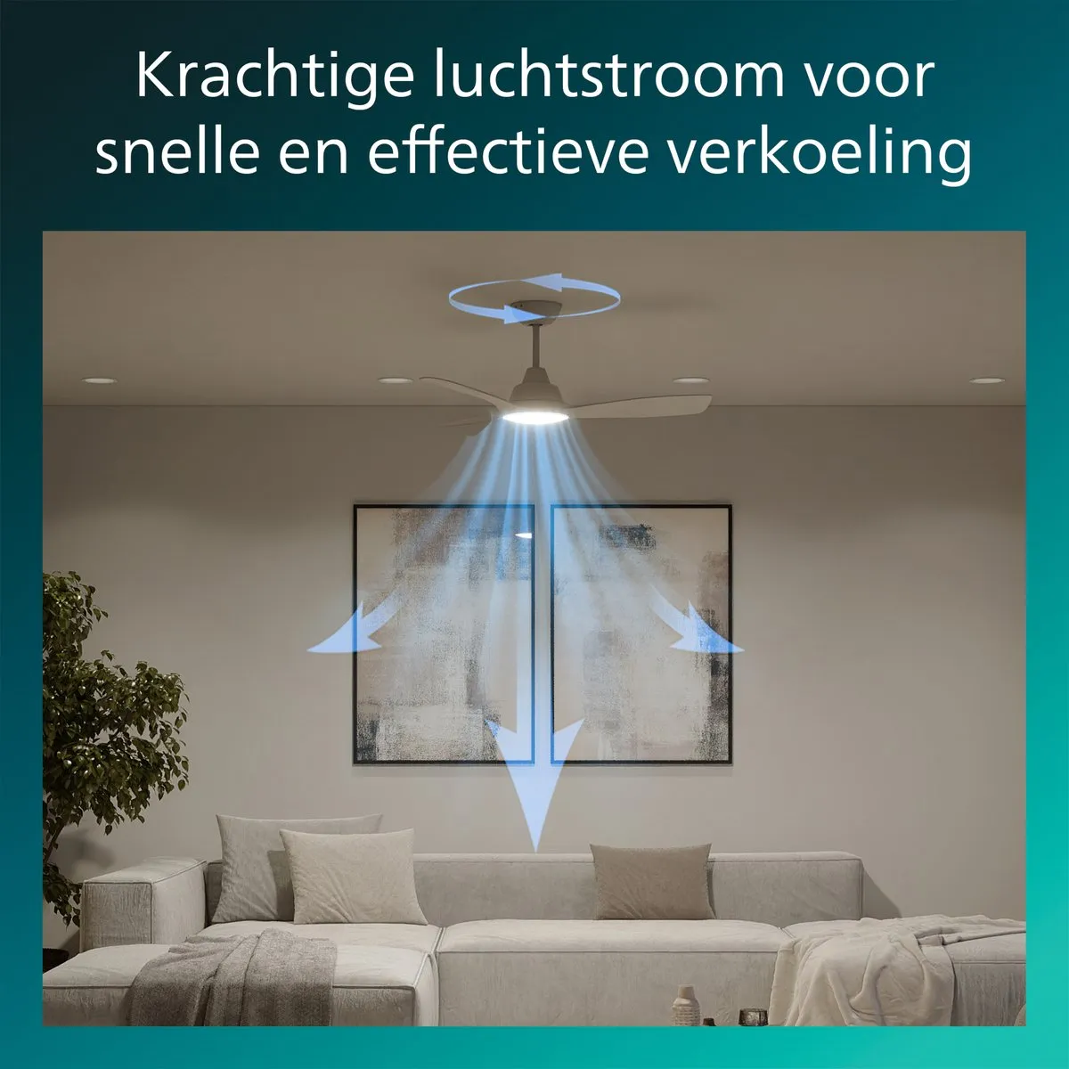 Philips Olas LED Plafondventilator 106cm - Wit - 2650 Lumen