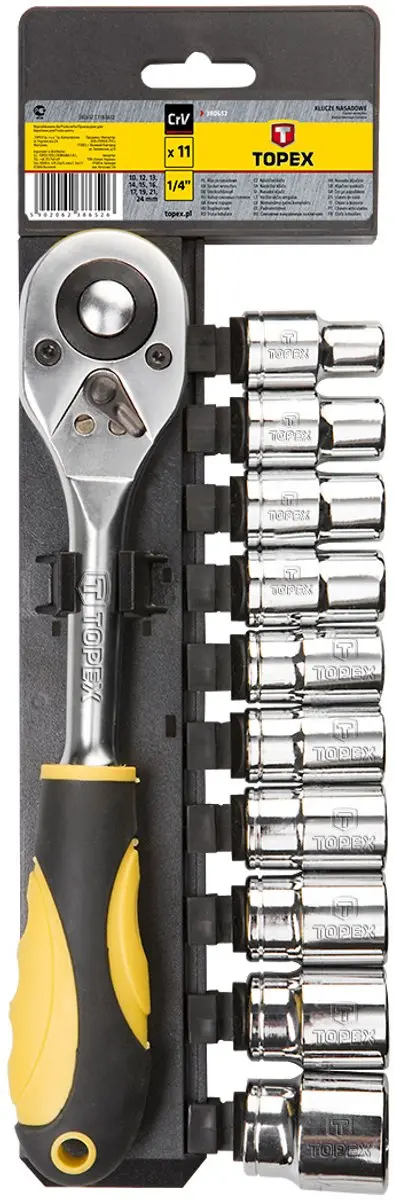 Topex 38D652 Dopsleutelset 1/2 inch - 11-delig - afbeelding 2 van 6
