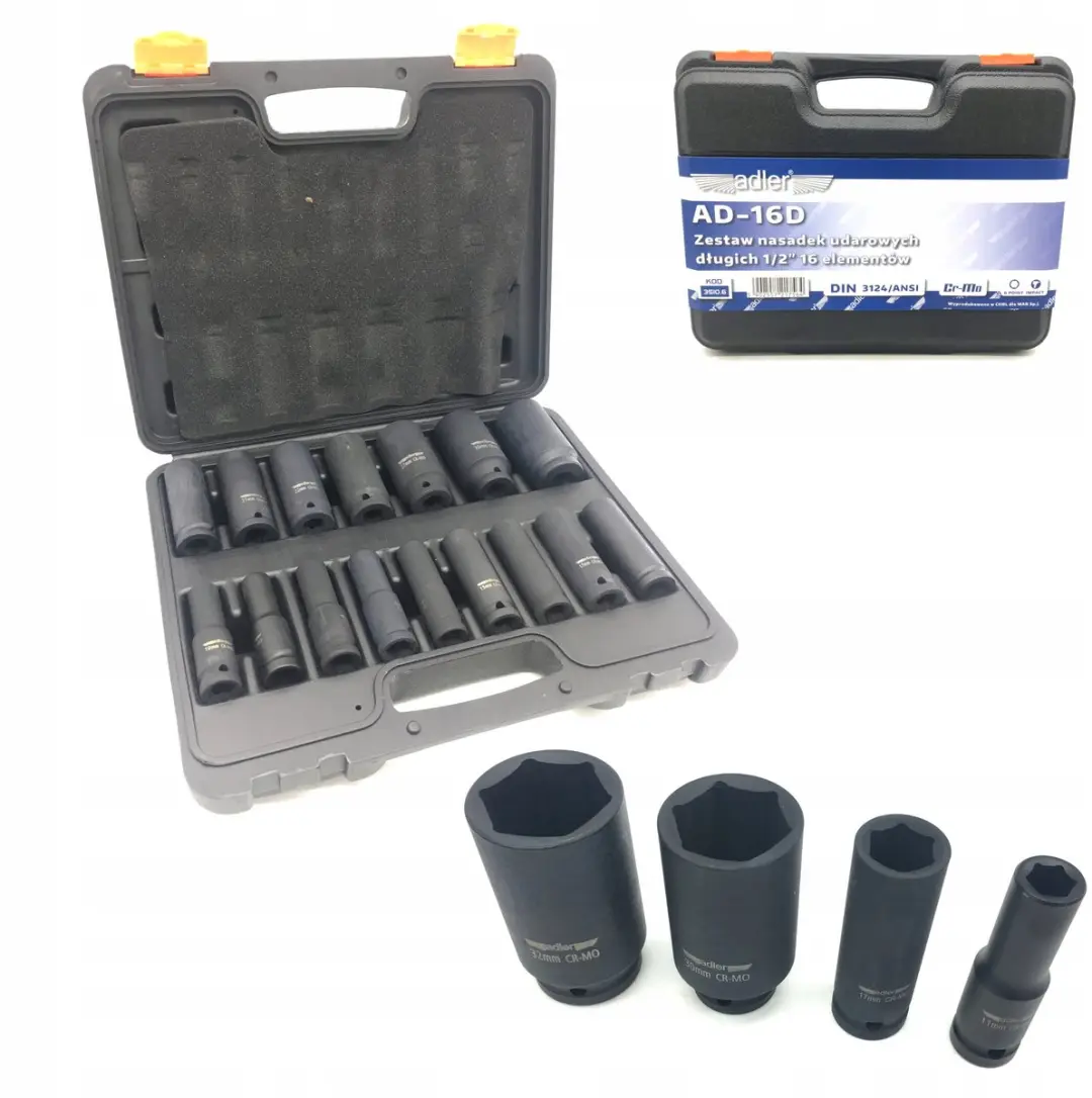 Adler AD-16D Dopsleutelset 1/2" 16-delig 10-32mm