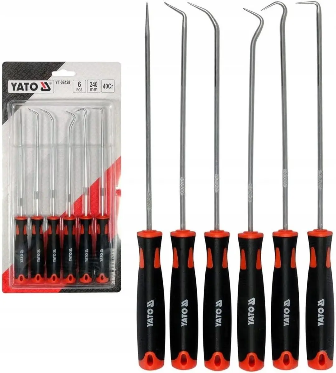 YATO 6 Delige Extra lange pick en hakenset 250 mm