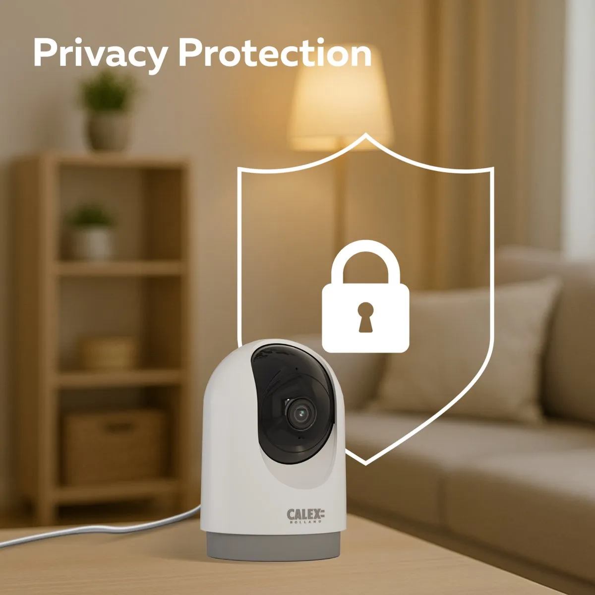 Calex 5501001200 Beveiligingscamera - 2K Pan Tilt Wifi IP - Wit
