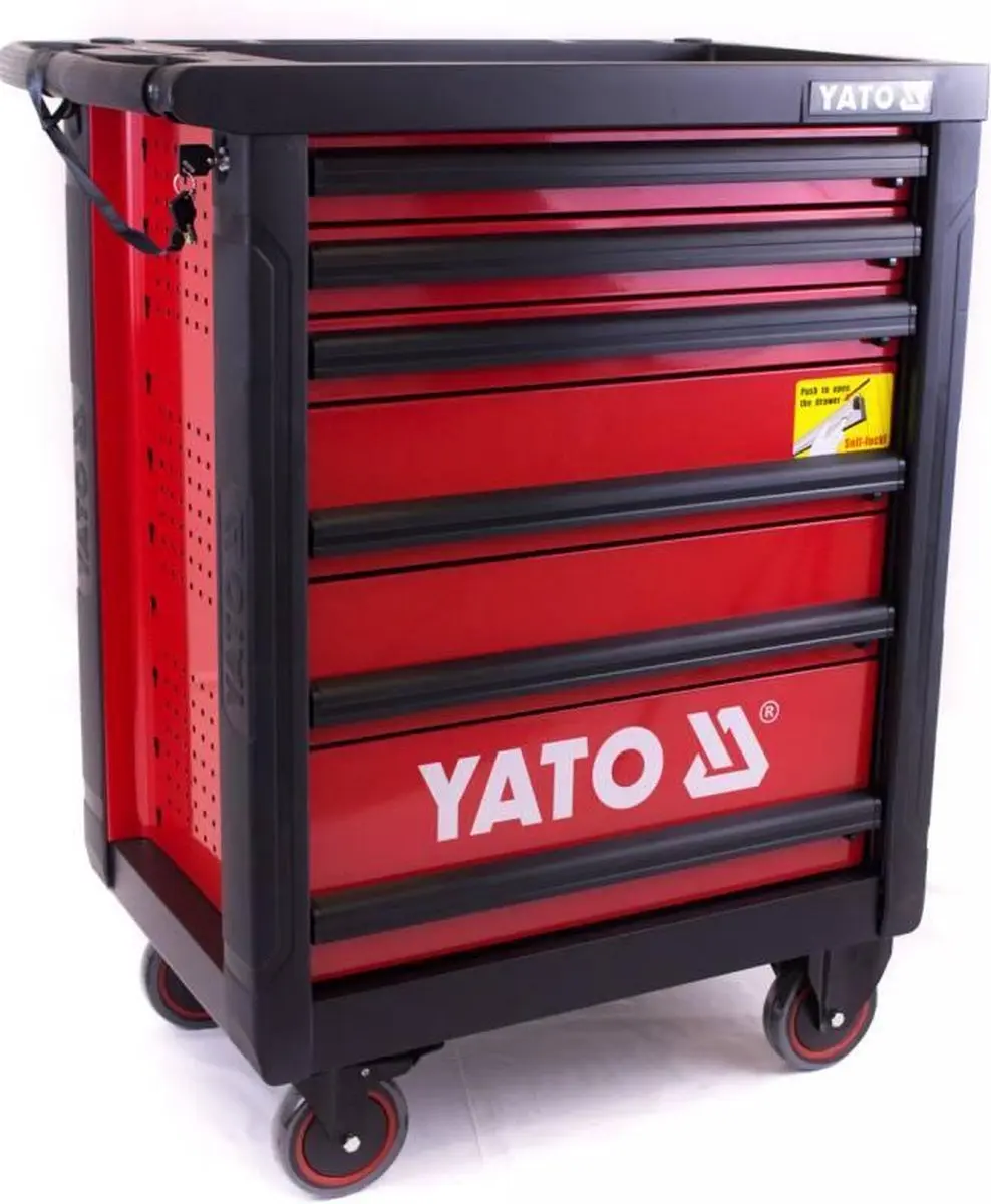 Yato gereedschapswagen leeg zwart en rood