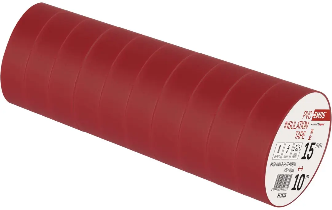 Emos PVC isolatietape 15mm x 10m rood - afbeelding 6 van 6