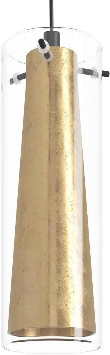 Eglo Pinto Gold Hanglamp E27 - 3 Lichthoorns - Ø18cm - Zwart/Goud