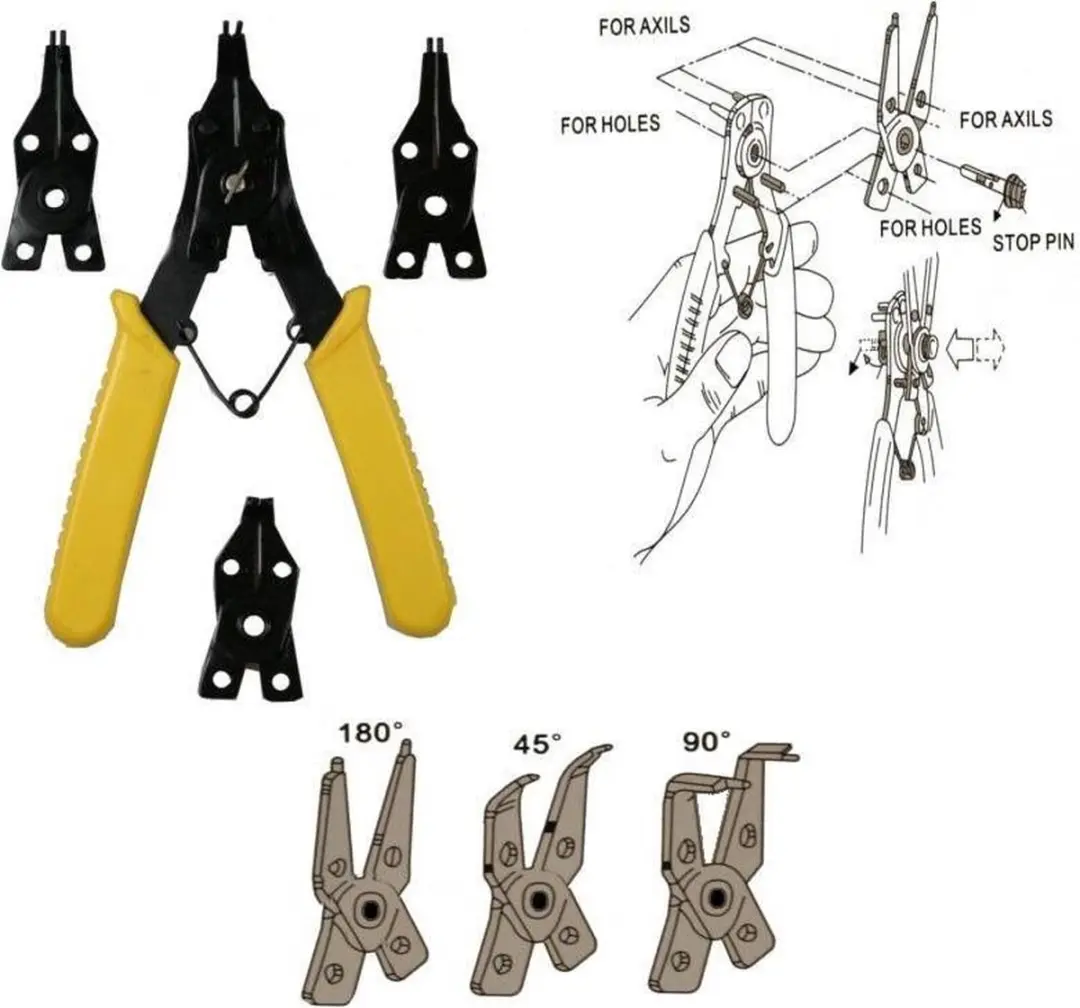 Benson Borgveertang - 4 verwisselbare bekken - 160 mm - afbeelding 4 van 6