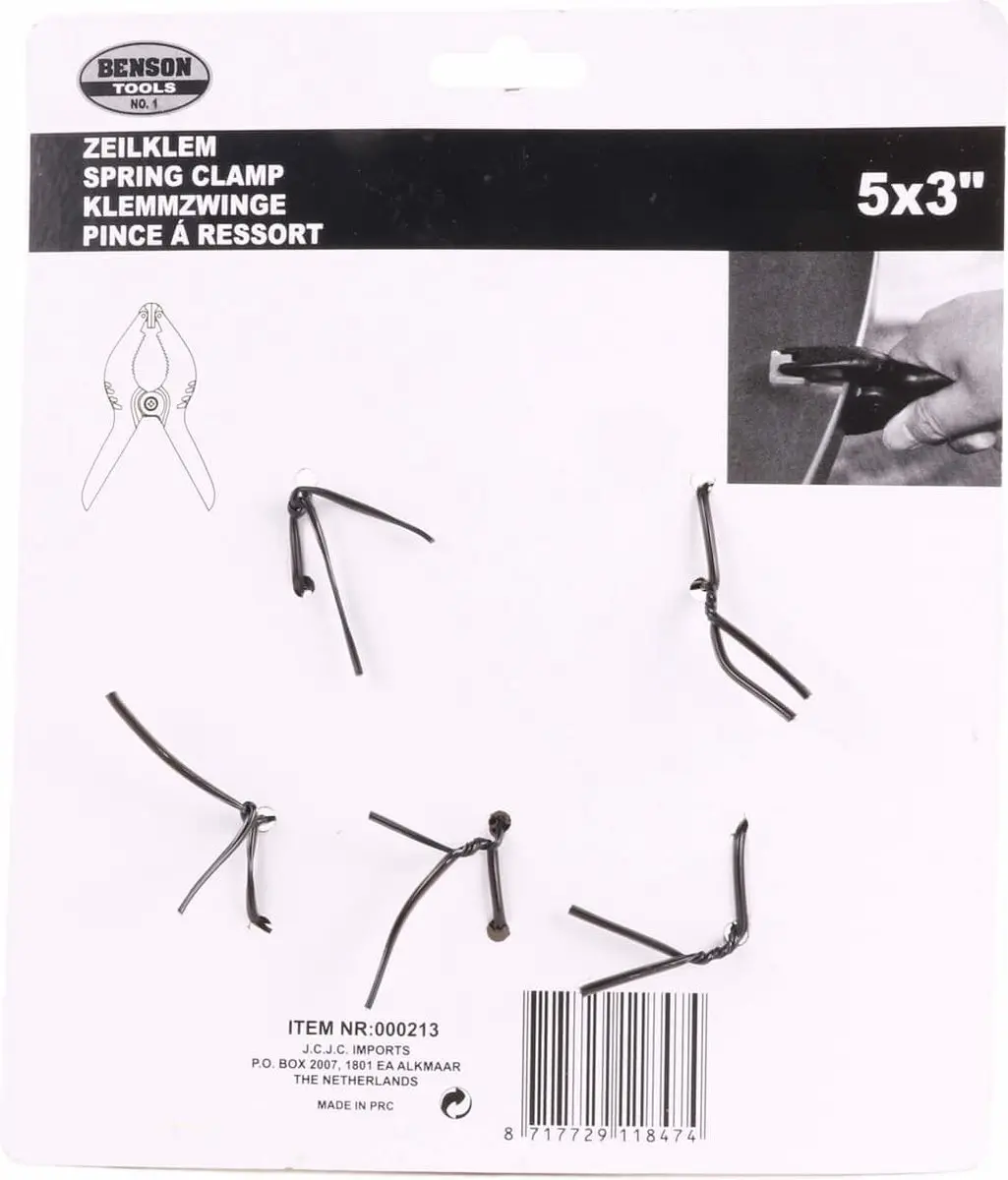 Benson Zeilklem - 5x - Zwart - afbeelding 5 van 6