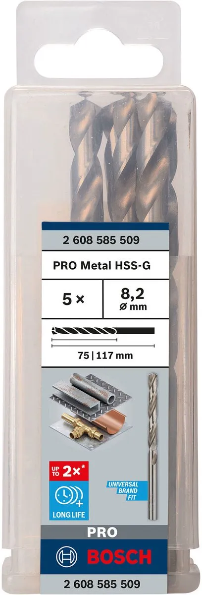 Bosch Professional ST. LINE 8.2mm HSS-G Metaalboren - 5 Stuks