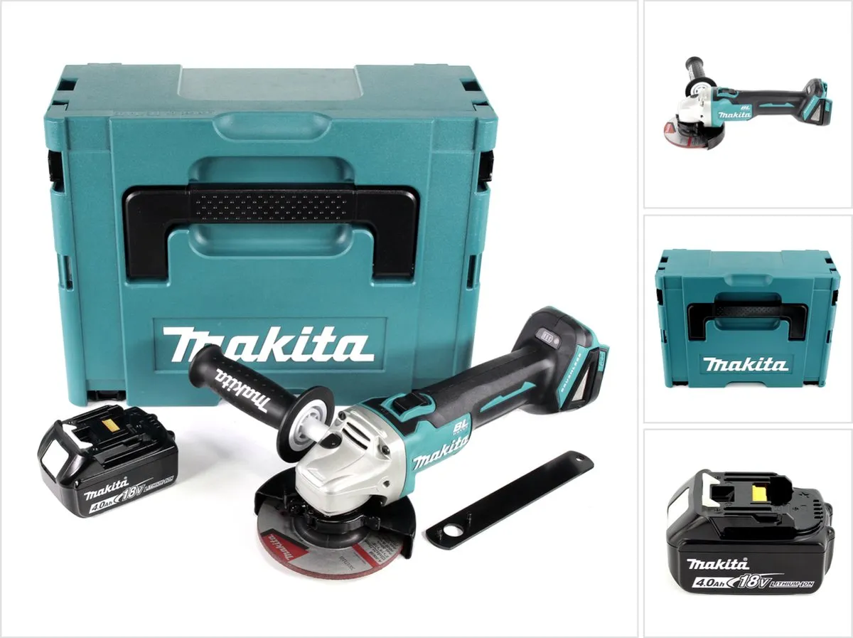 Makita DGA504M1J Accu Haakse Slijper 18V 125mm Borstelloos
