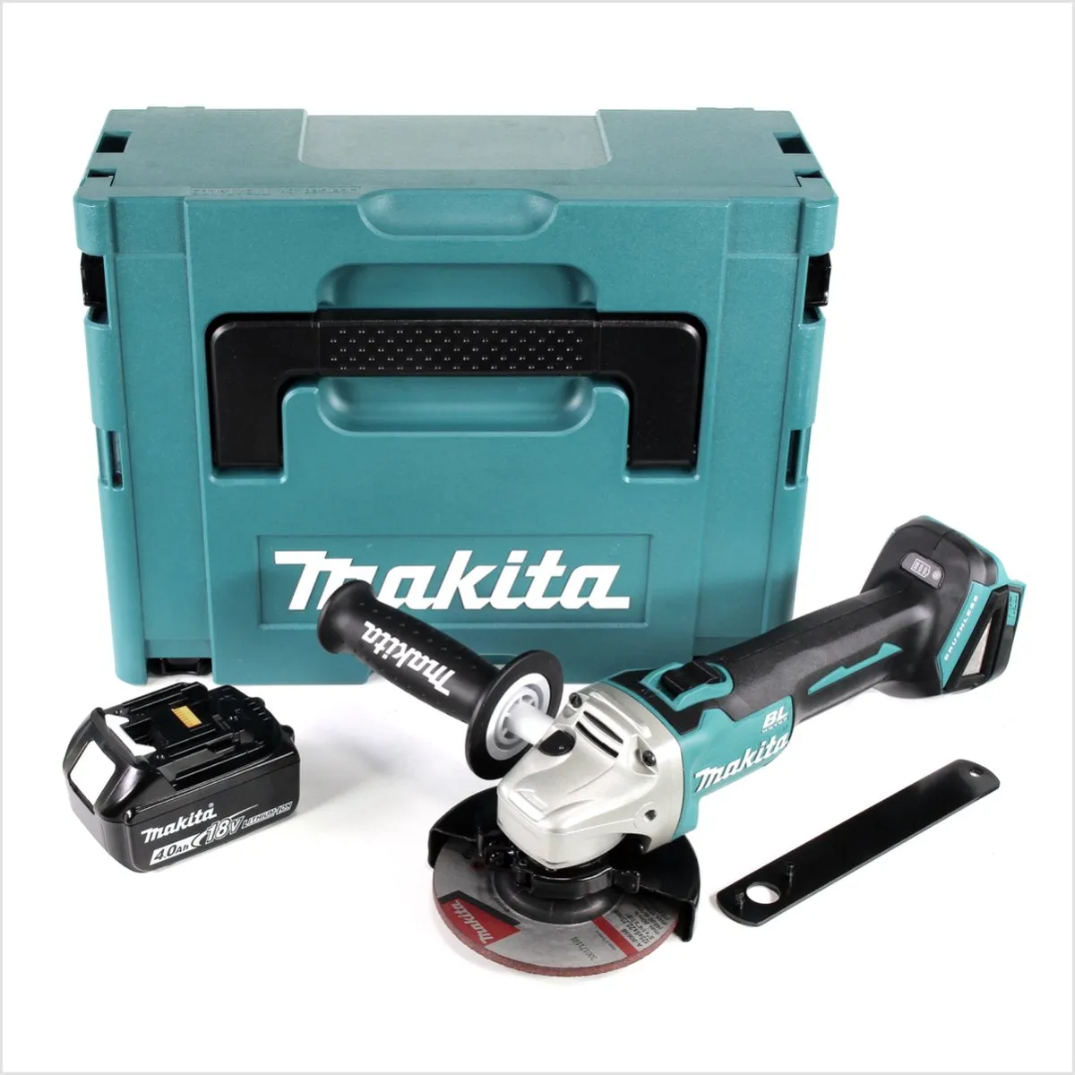 Makita DGA504M1J Accu Haakse Slijper 18V 125mm Borstelloos - 1x 4,0Ah
