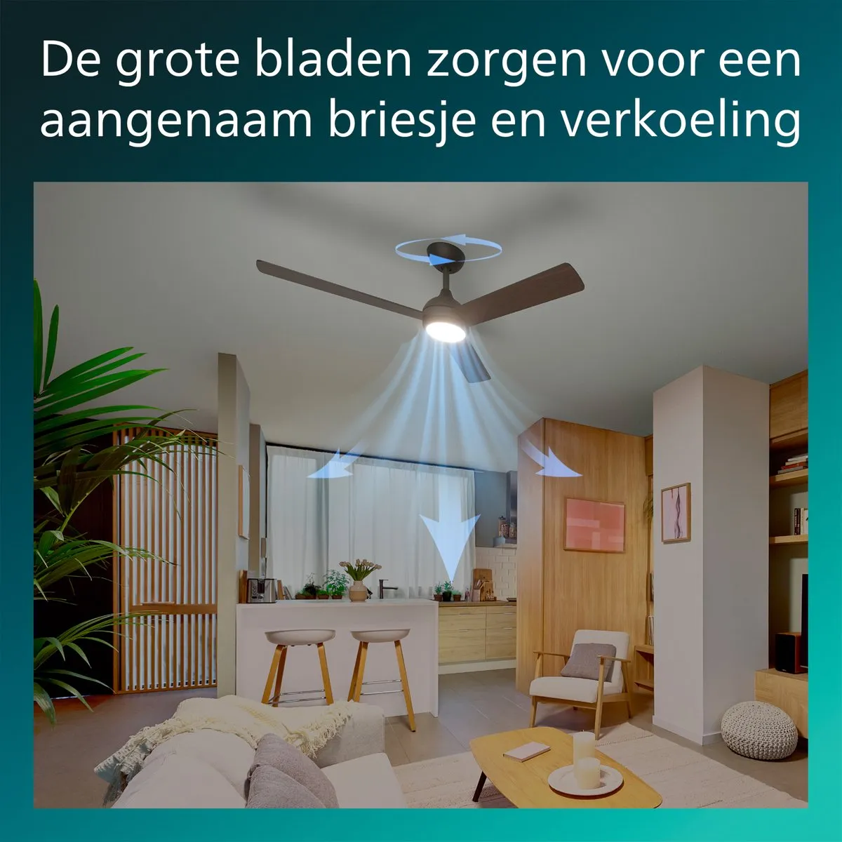 Philips Civx Plafondventilator 132cm - 2500 Lumen - Zwart