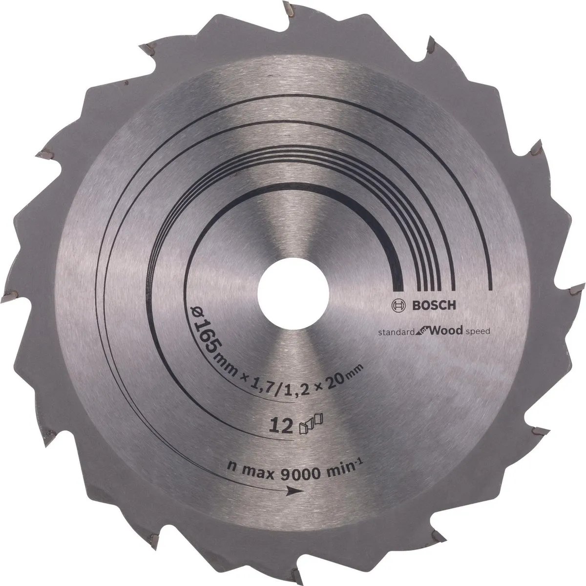 Bosch Professional CIRKZB STANDARD WOOD Speed 165x1.7x20x12T Zaagblad