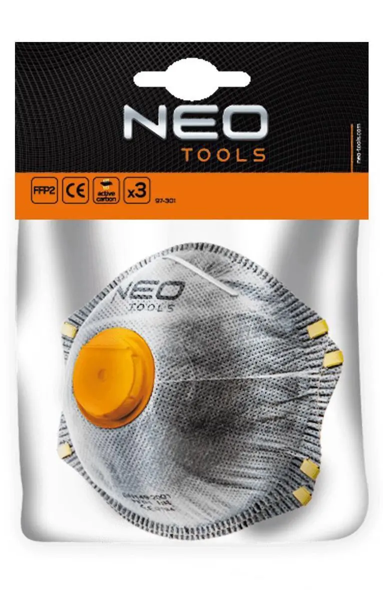 Neo Tools Fijnstofmasker FFP2 met ventiel - 3 stuks - afbeelding 2 van 2