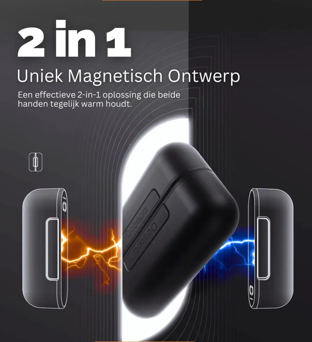 Ocoopa UT2s Handwarmer - 2 Stuks - 10000mAh - Zwart - afbeelding 5 van 6