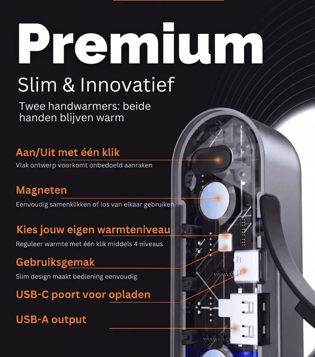 Ocoopa UT2s-GY Handwarmer + Voetwarmer - Grijs - afbeelding 4 van 6