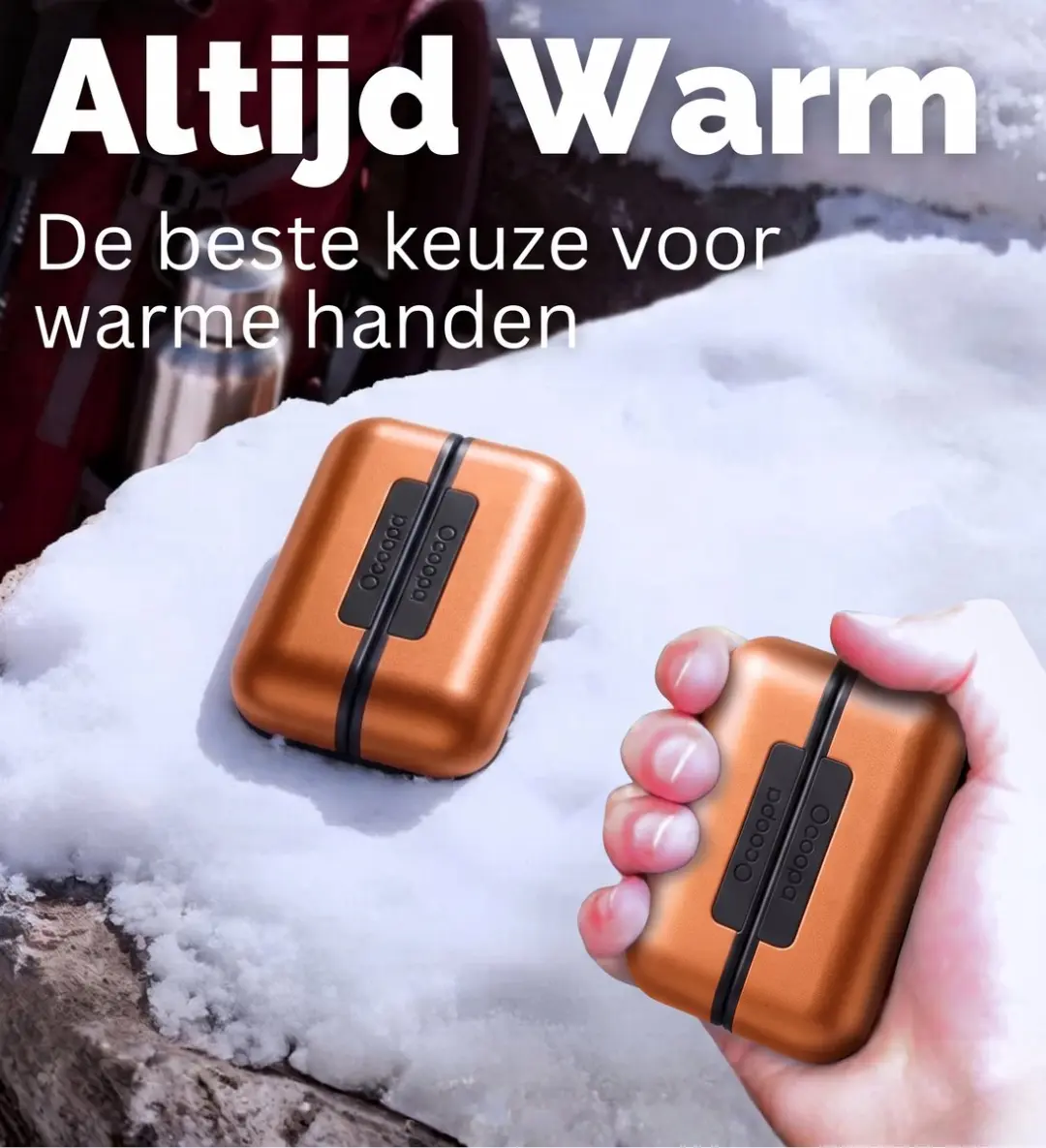 Ocoopa UT2s Handverwarmer - 2 Stuks - Oranje - afbeelding 3 van 6