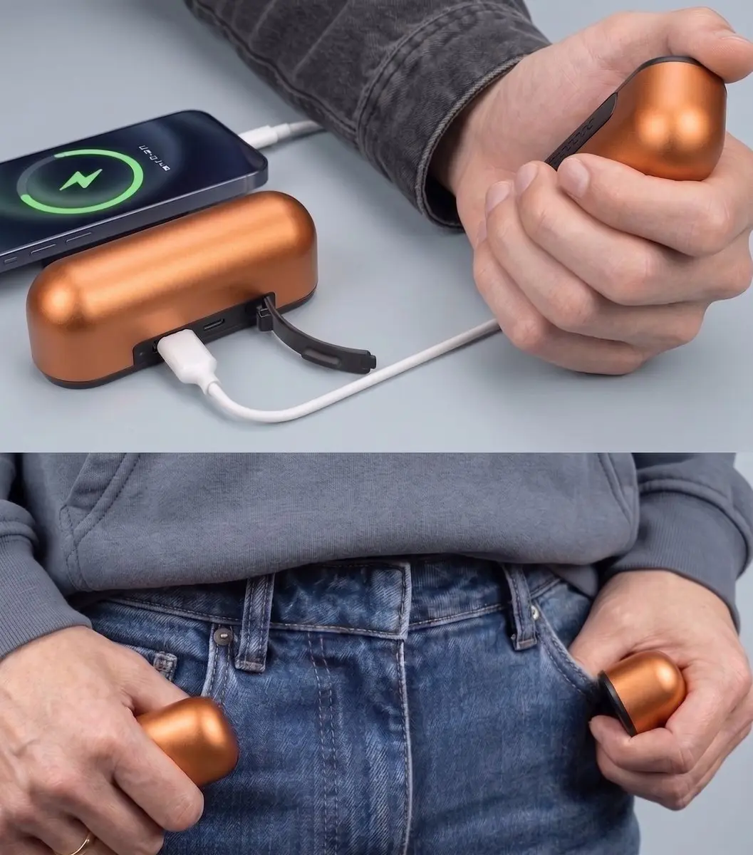 Ocoopa UT2s Handverwarmer - 2 Stuks - Oranje - afbeelding 2 van 6
