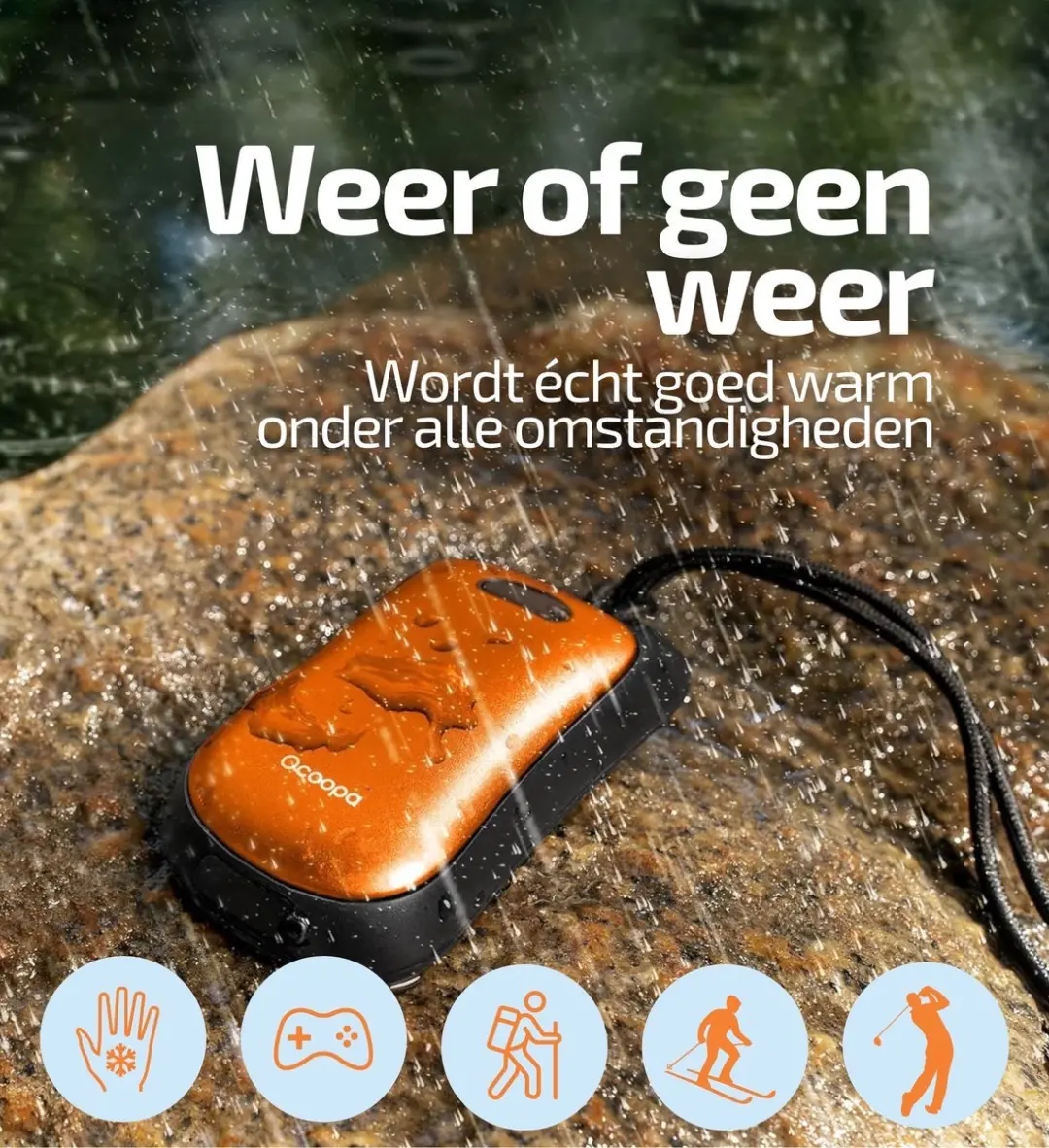 Ocoopa UT4 Urban Handwarmer - 6.000 mAh - Oranje - afbeelding 2 van 6