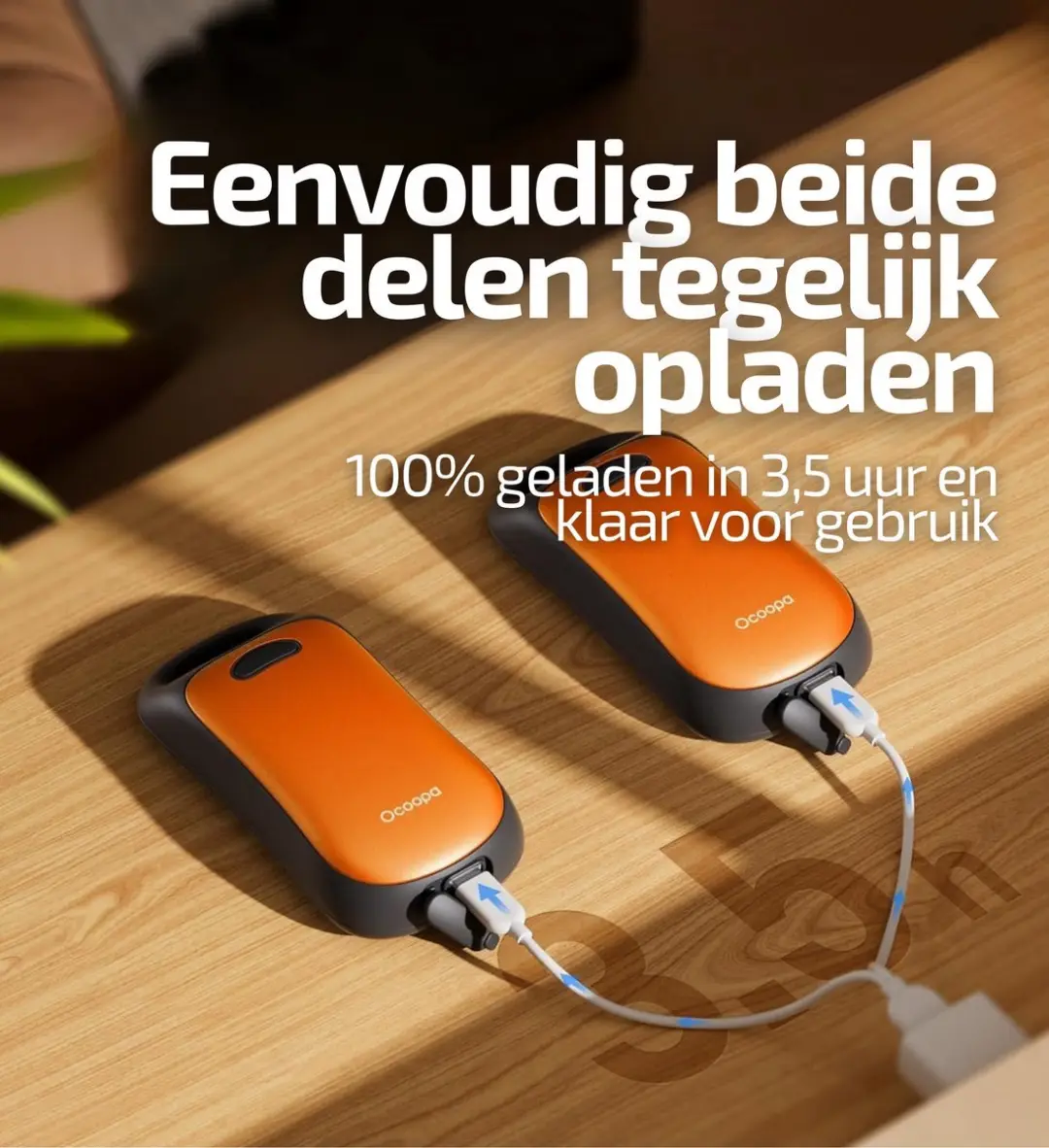 Ocoopa UT4 Urban Handwarmer - 6.000 mAh - Oranje - afbeelding 6 van 6