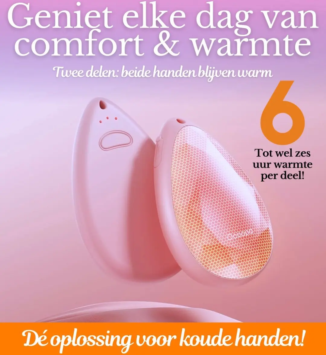 Ocoopa UT Rare Handverwarmer - 10W - Roze - afbeelding 2 van 5