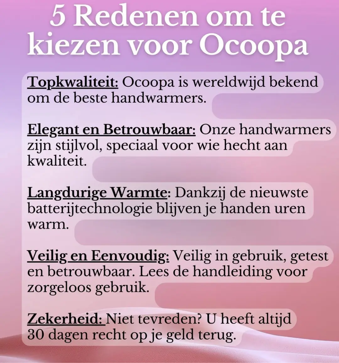 Ocoopa UT Rare Handverwarmer - 10W - Roze - afbeelding 5 van 5