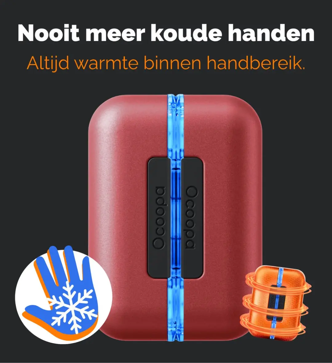 Ocoopa UT2s GamerPro Handwarmer & Powerbank - 18W - Rood - afbeelding 4 van 6