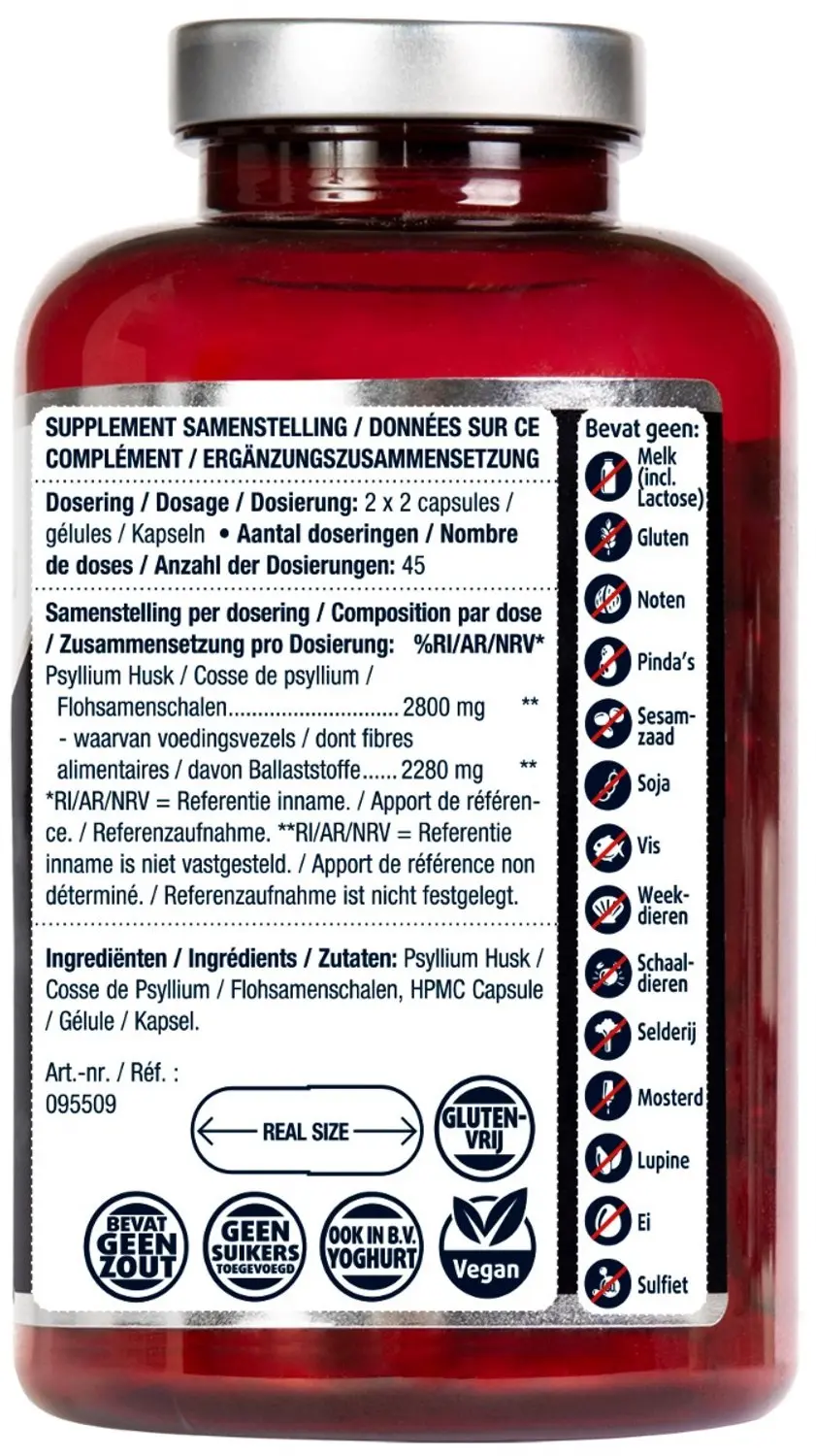 Lucovitaal Psyllium Husk Vezels - 180 Capsules - afbeelding 2 van 6