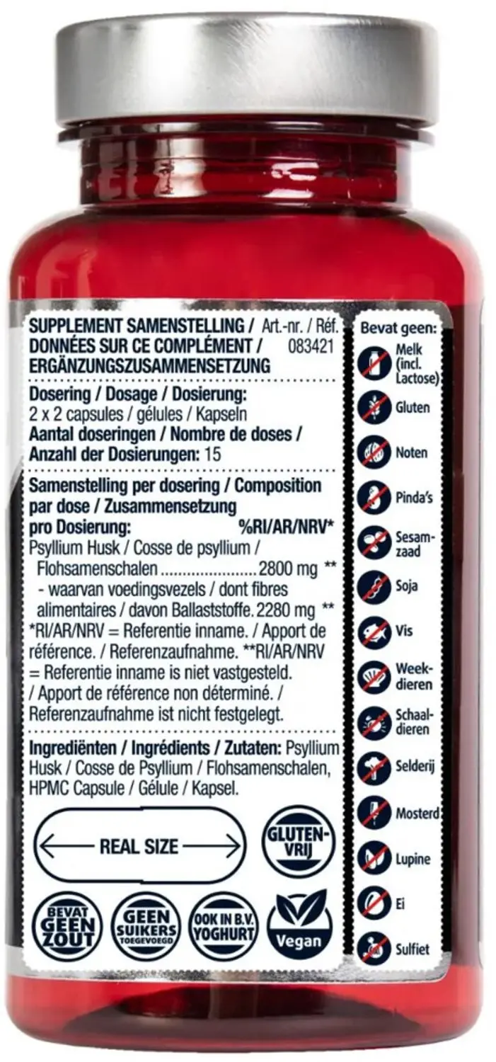 Lucovitaal Psyllium Husk Vezels - 180 Capsules - afbeelding 5 van 6