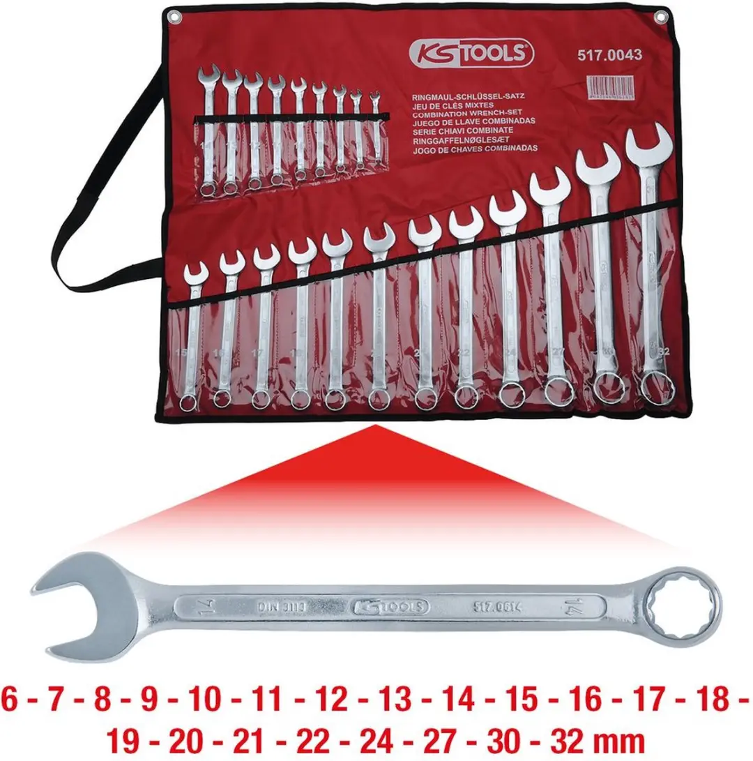 KS Tools 517.0043 Ring-steeksleutelset 21-delig