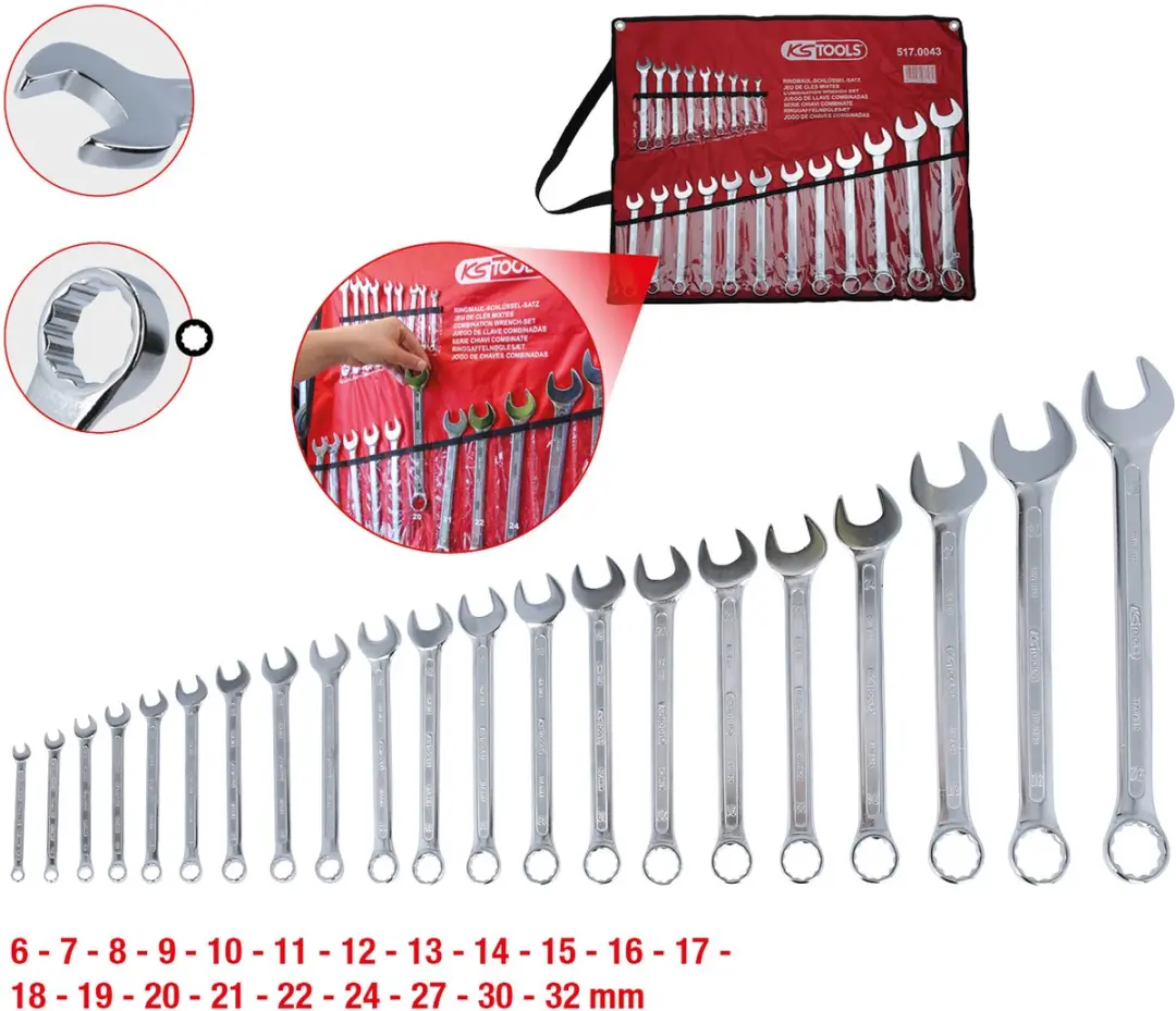 KS Tools 517.0043 Ring-steeksleutelset 21-delig - afbeelding 5 van 6