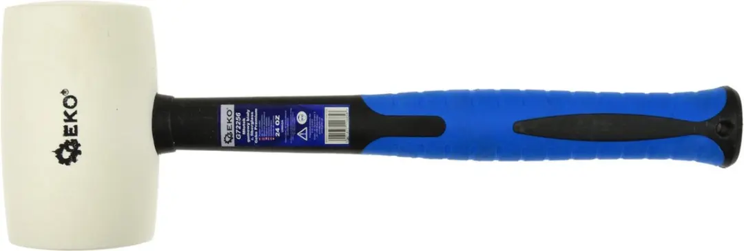 GEKO Rubberen Hamer - Glasvezel Handvat - Wit - afbeelding 4 van 5