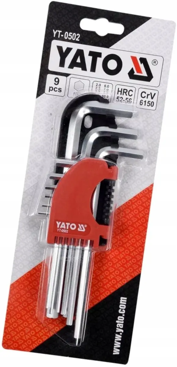 Yato Inbussleutelset 9-delig 2-10mm CR-V