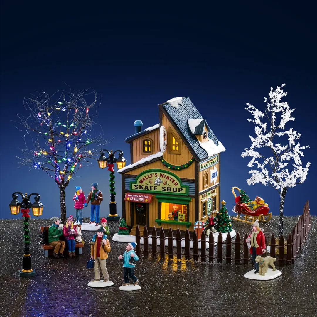 Lemax Wally's Winter Skate Shop Set