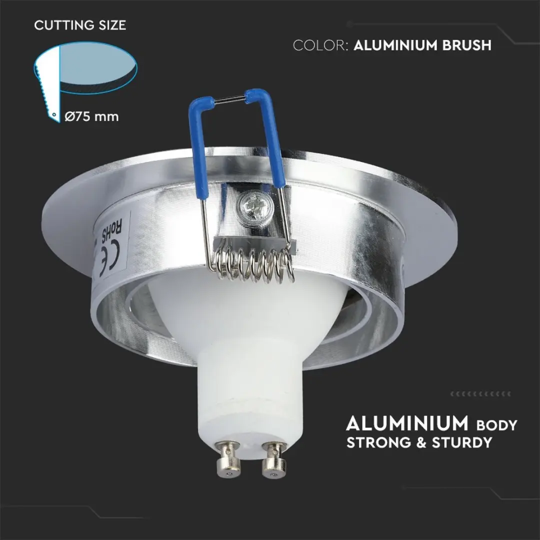 V-TAC VT-782RD-AB LED Inbouwspot - GU10 - Aluminium - afbeelding 2 van 6