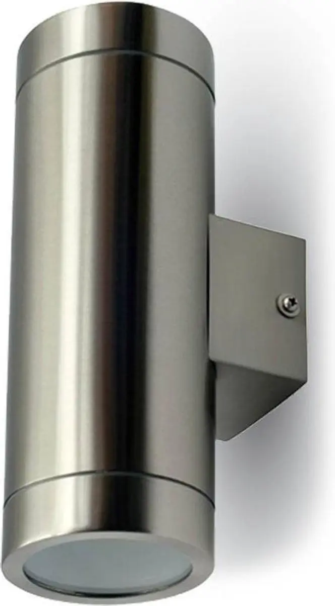 Up & Down light wand buitenlamp geborsteld RVS geschikt voor GU10 spots IP44 voc