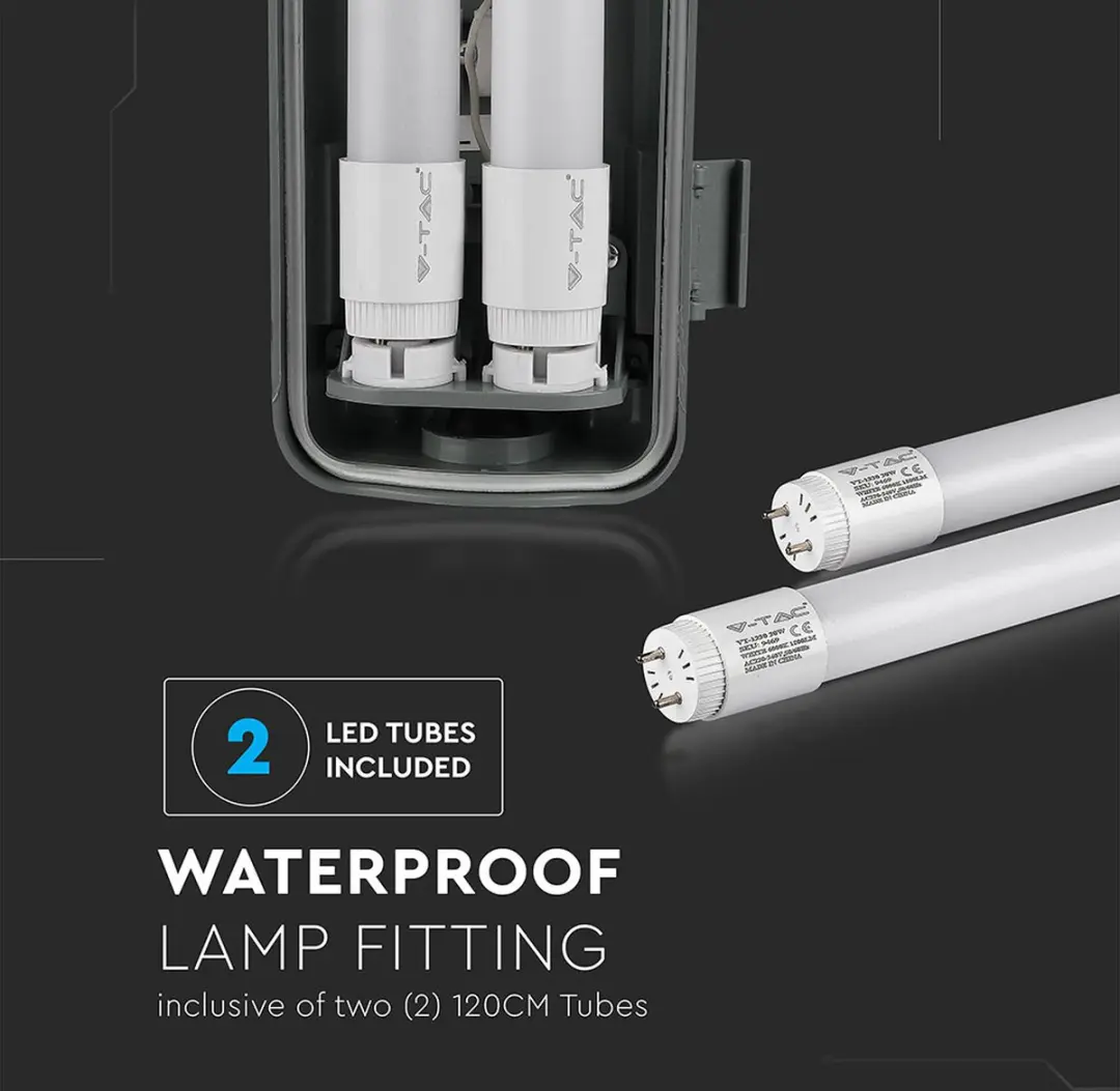 V-TAC VT-15022 LED Armatuur - 2 x 20W - IP65 - 150cm - afbeelding 4 van 6