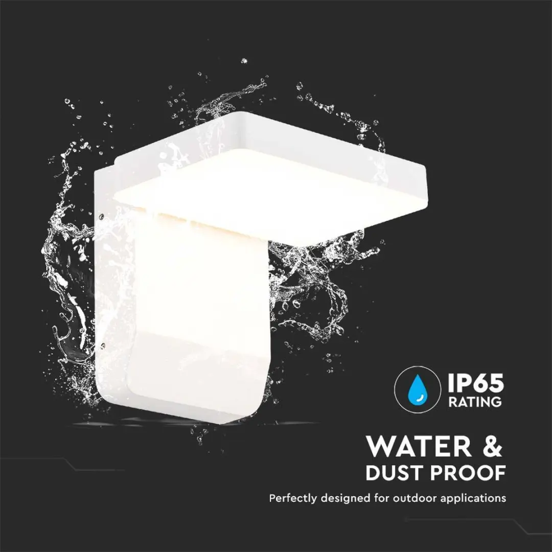 V-TAC VT-11020-SQ-W LED Wandlamp - IP65 - 4000K - Wit - afbeelding 5 van 6