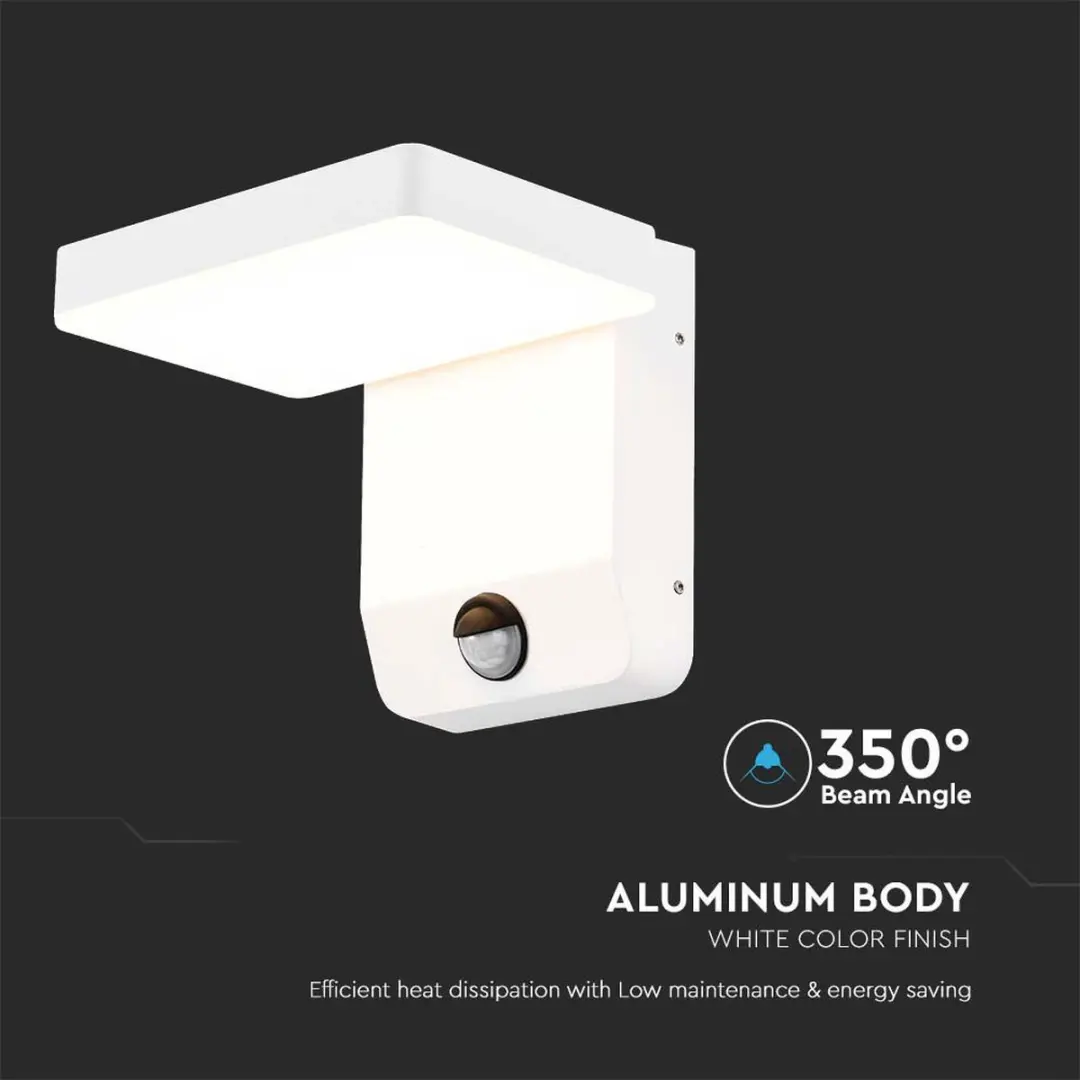 V-TAC VT-11020S-SQ-W LED Wandlamp Buiten met Sensor - afbeelding 5 van 6