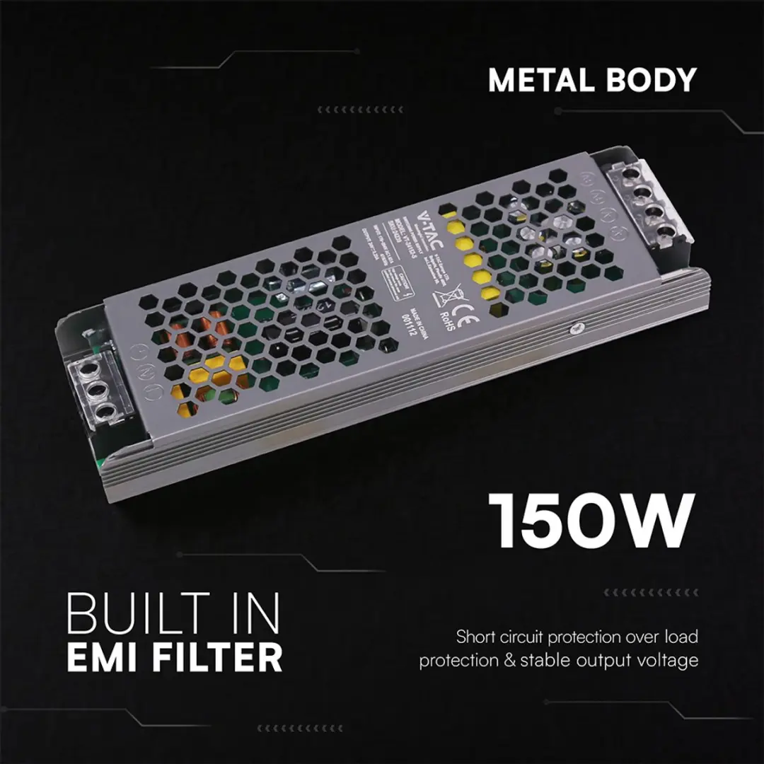 V-TAC VT-24152-S LED-transformator - 150W - 24V - afbeelding 5 van 6