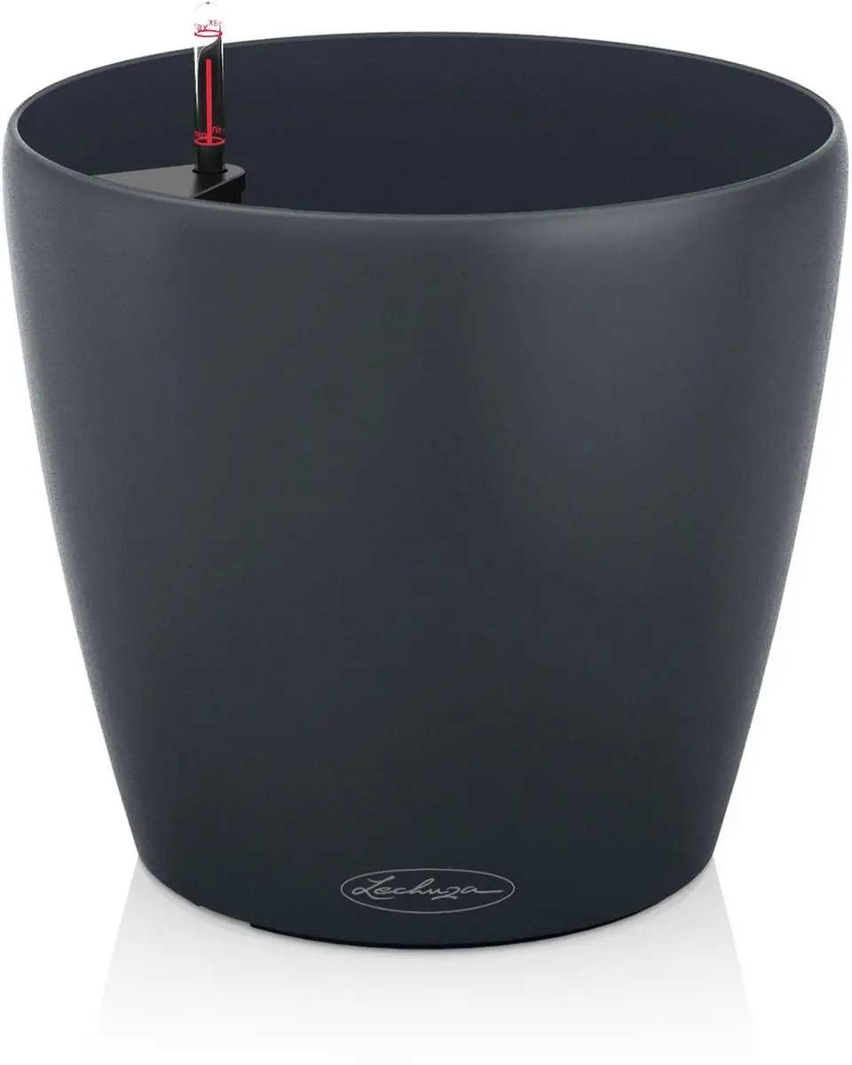 LECHUZA CLASSICO Color 18 - Plantenbak - met bewateringssysteem - ALL-IN-ONE set met LECHUZA-PON - leisteengrijs