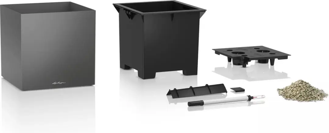 Lechuza CANTO Premium 40 Low Plantenbak - Antraciet Metallic - afbeelding 4 van 6