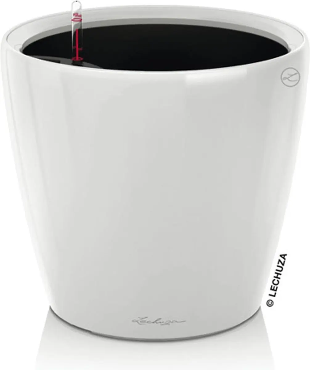 Lechuza Classico Premium Plantenbak 22cm - Wit Hoogglans