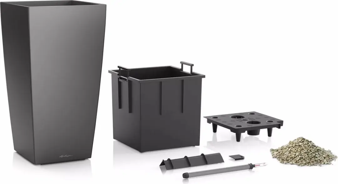 Lechuza Cubico Premium 30 Plantenbak - 14l - Zwart Hoogglans - afbeelding 2 van 6