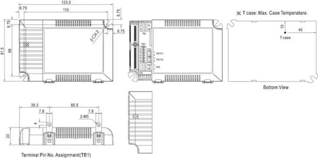 Mean Well LCM-40 LED-driver constante stroom 42W - afbeelding 2 van 3