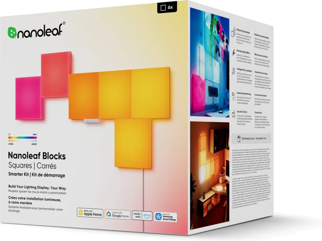 Nanoleaf Blocks Big Squares Starterkit - 6 Squares - afbeelding 5 van 6