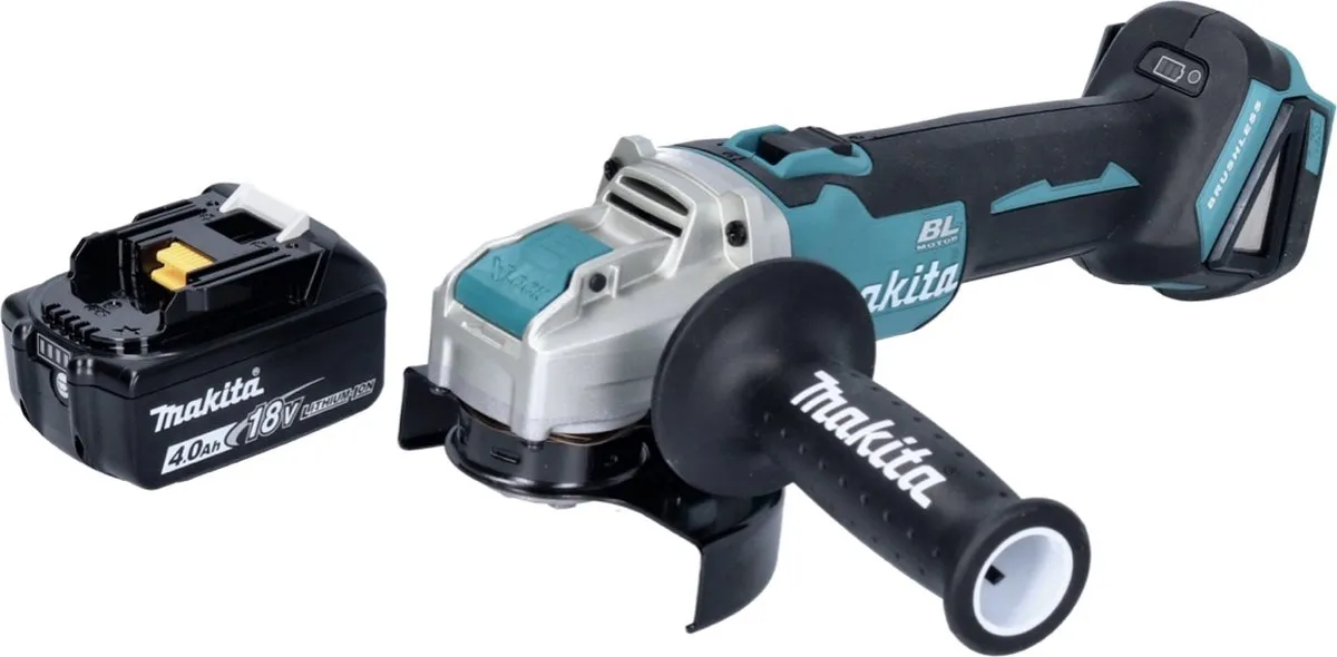 Makita DGA 521 Haakse Slijper 18V 125mm X-LOCK - 1x Accu 4.0Ah